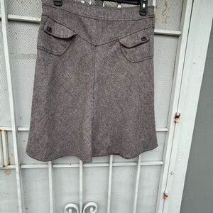 NECESSARY OBJECTS size L Vintage 90s Y2K Womens lined skirt Geometric tan/cream